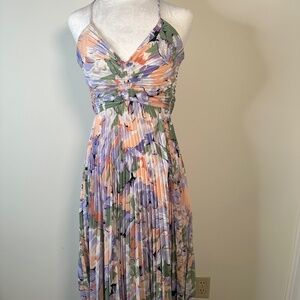 ASTR the label Blythe Floral pleated midi dress